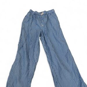 Anthropologie Blue Striped Pants